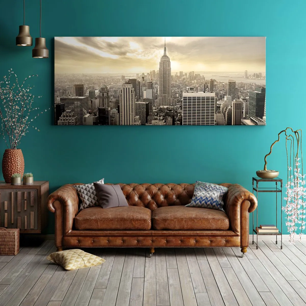 Obraz na plátně - New York utkaný z šedi - 100x40 cm