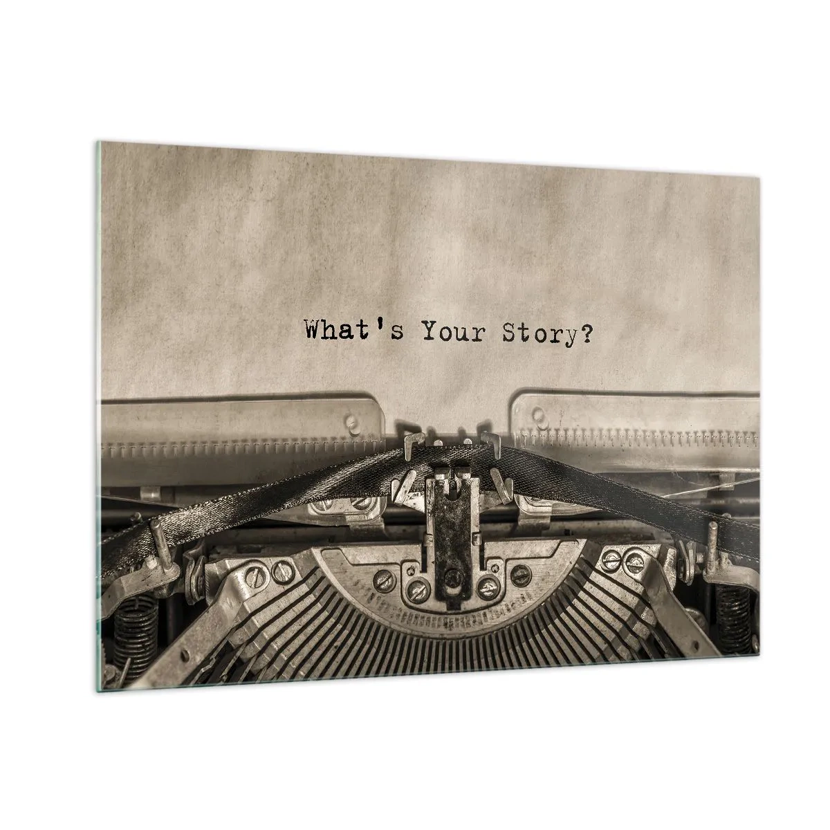 Obraz na skle - Pověz mi - 100x70 cm