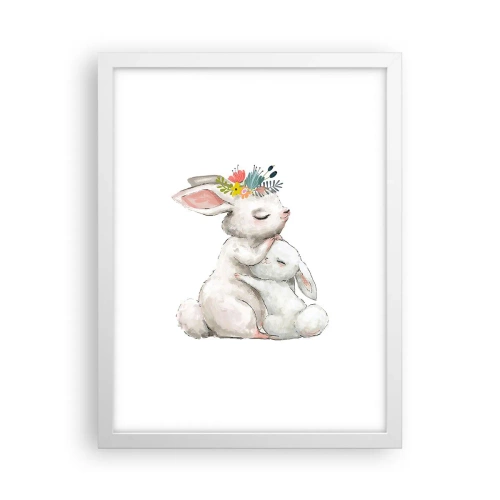 Plakát v bílém rámu - Nejlepší je u mámy - 30x40 cm