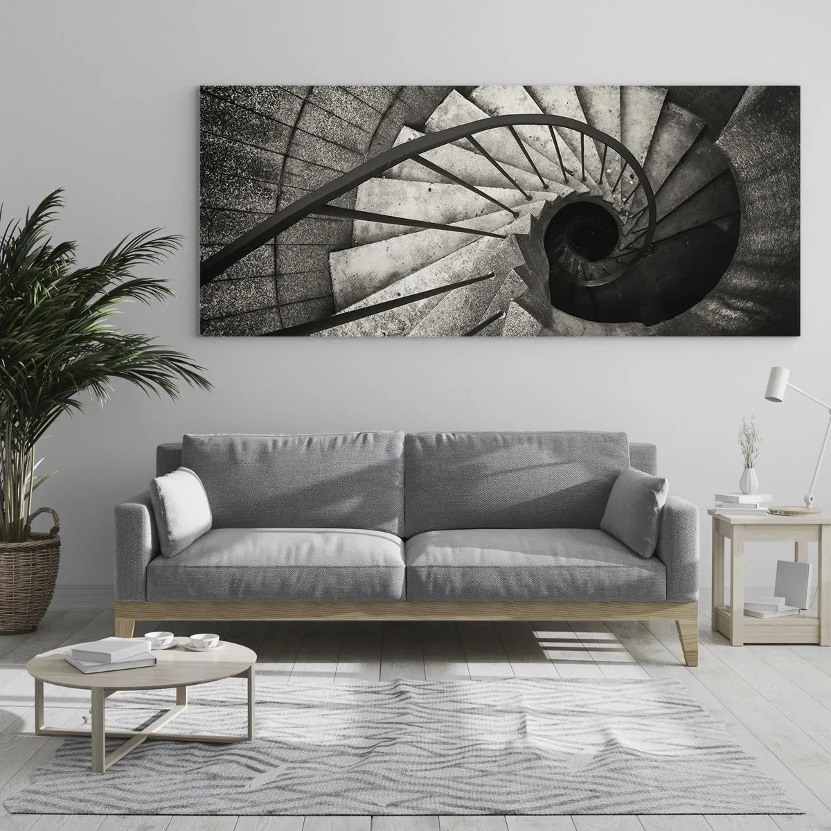 Obraz na skle - Nahoru po schodech, dolů po schodech - 100x40 cm