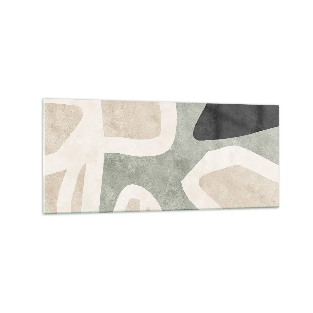 Obraz na skle - Kompozice s černým motivem - 120x50 cm