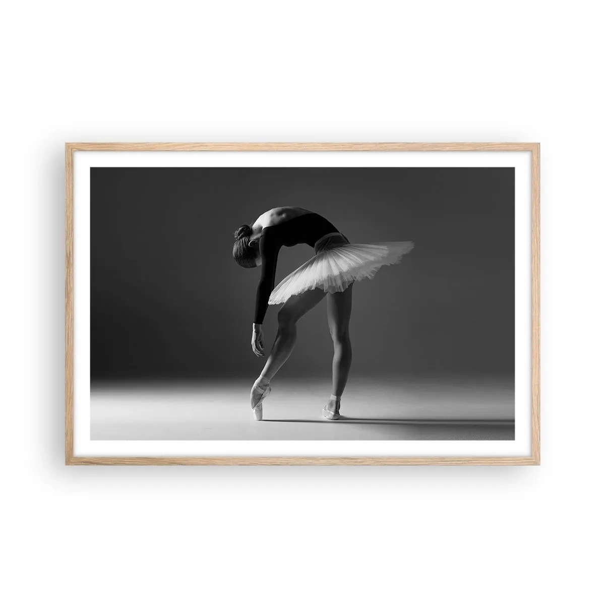 Plakát v rámu světlý dub - Bella ballerina - 91x61 cm