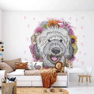 Fototapeta Premium Canvas - Štěněcí radost - Abstrakce, Pes, Pro děti - 100x70 cm