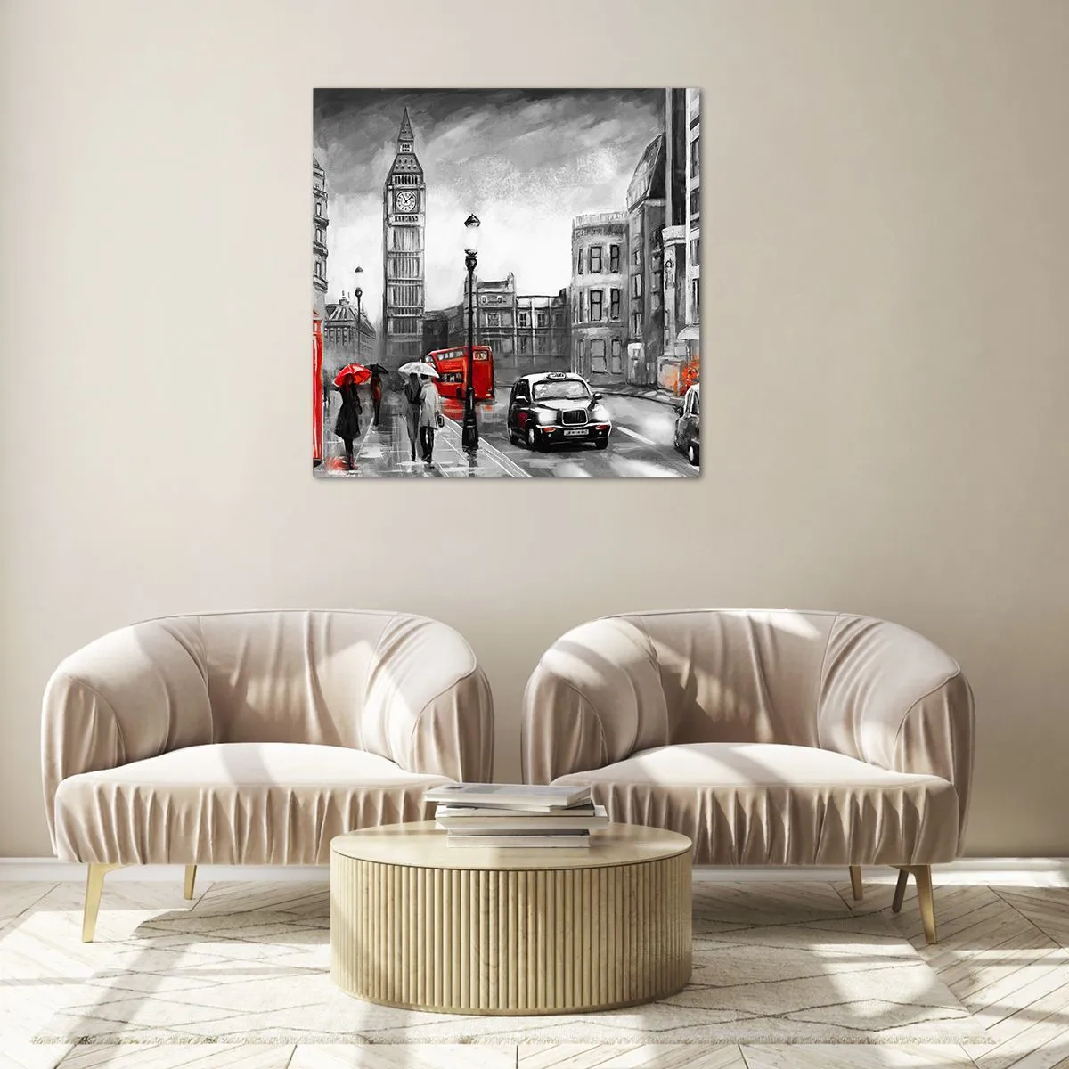 Obraz na skle - Vůbec ne šedé město - 40x40 cm