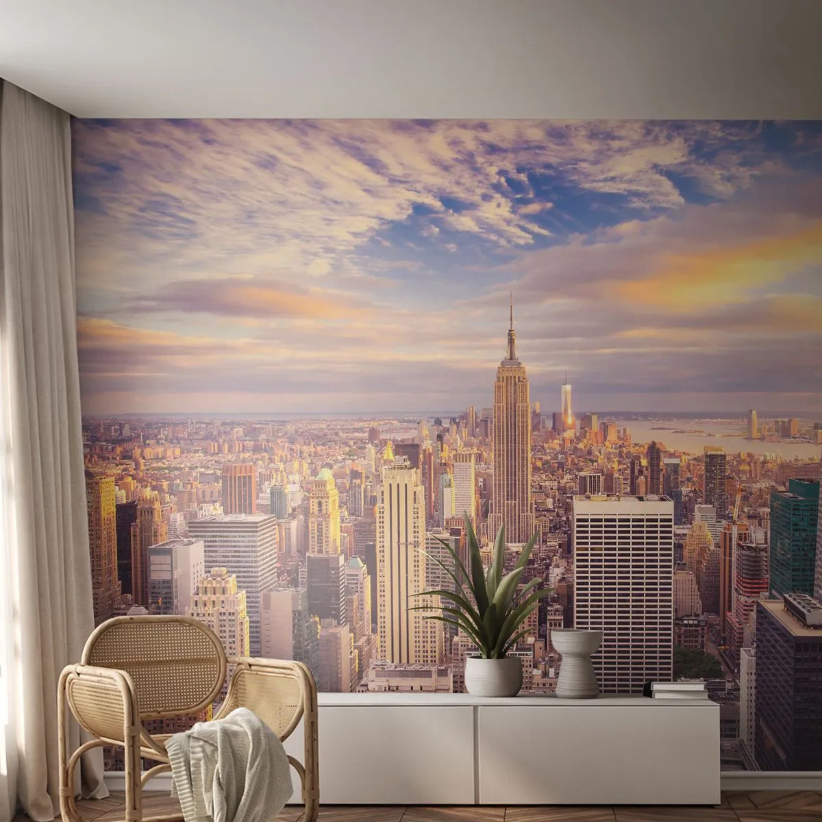 Fototapeta Samolepicí Deluxe Sticker - Dosáhnout samotná oblaka - Město, New York, Architektura - 250x175 cm