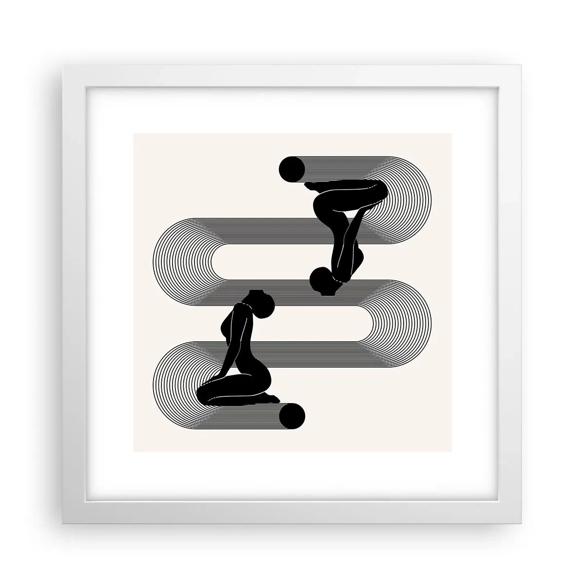 Plakát v bílém rámu - Smyslná symetrie - 30x30 cm