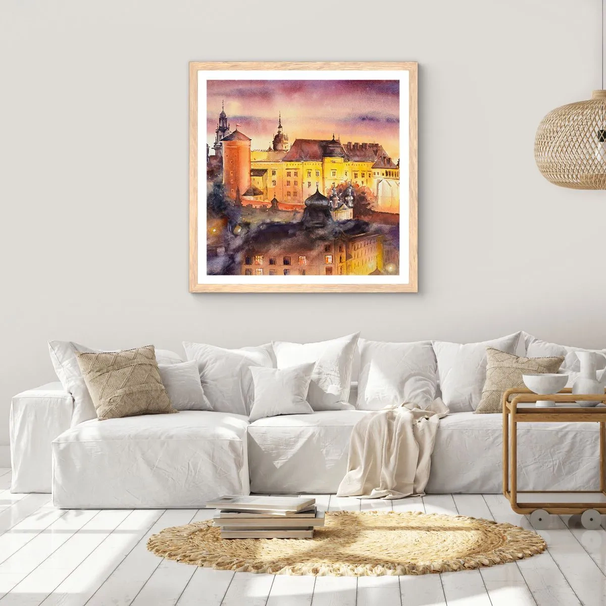 Plakát v rámu světlý dub - Historie a pohádka - 60x60 cm