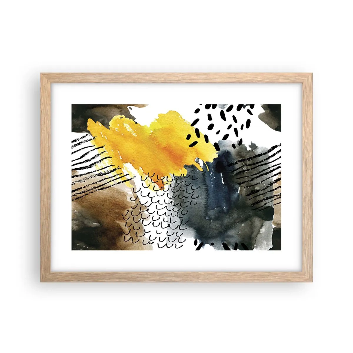 Plakát v rámu světlý dub - Setkání živlů - 40x30 cm