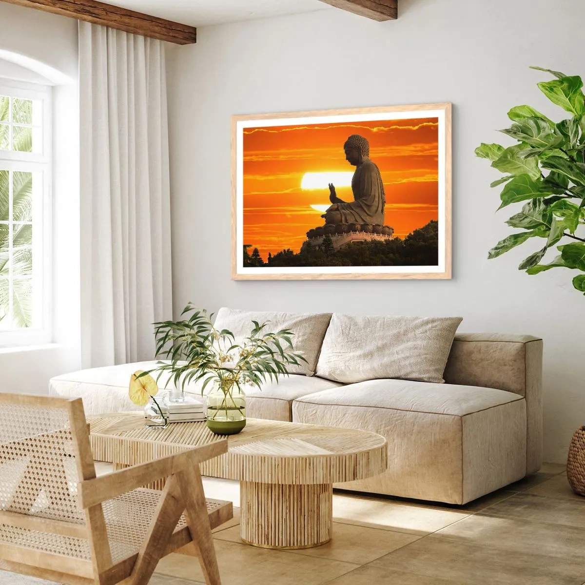 Plakát v rámu světlý dub - Bez strachu ze světa - 91x61 cm