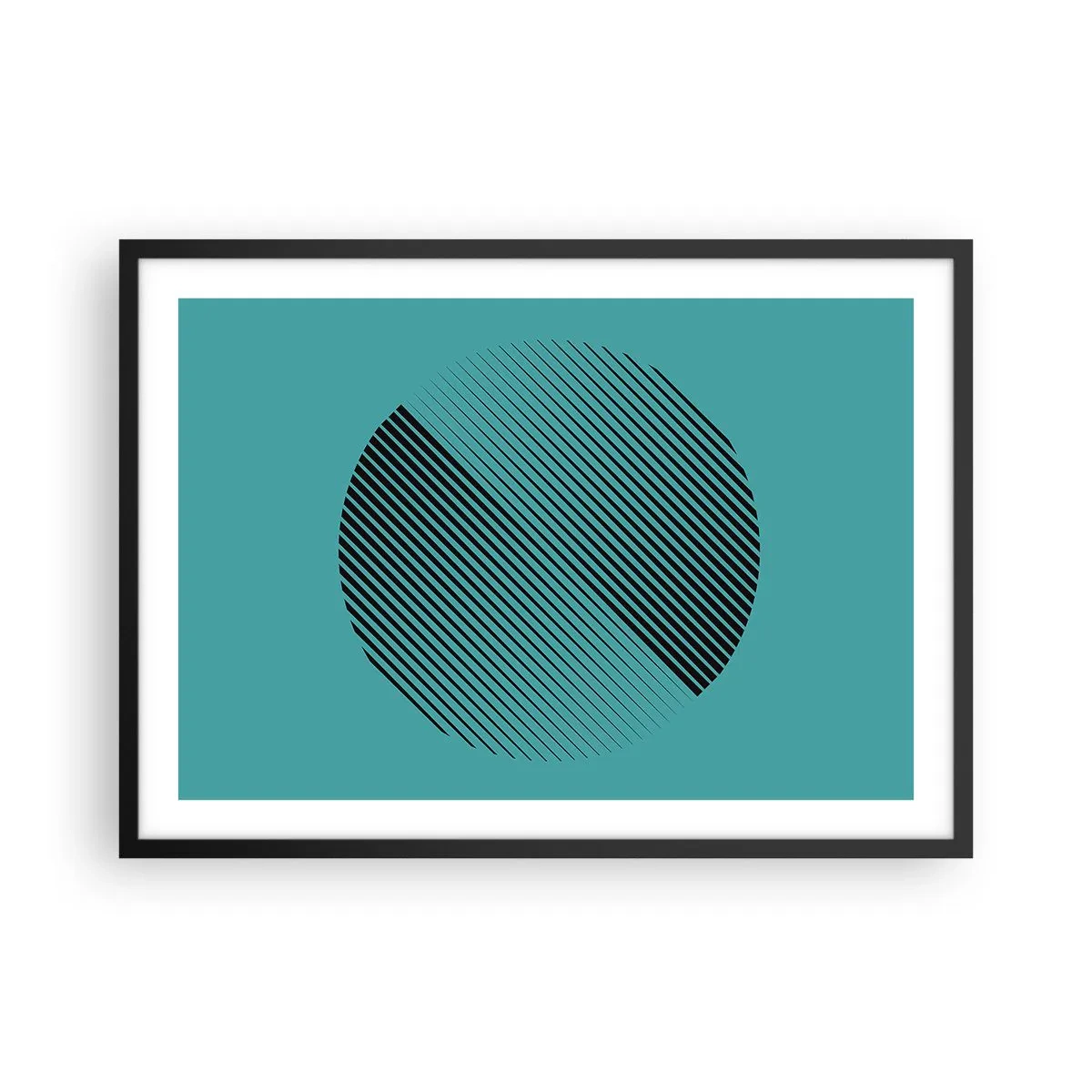 Plakát v černém rámu - Kruh – geometrická variace - 70x50 cm