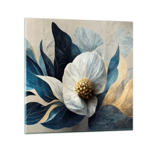 Obraz na skle - Zlaté srdce - 70x70 cm