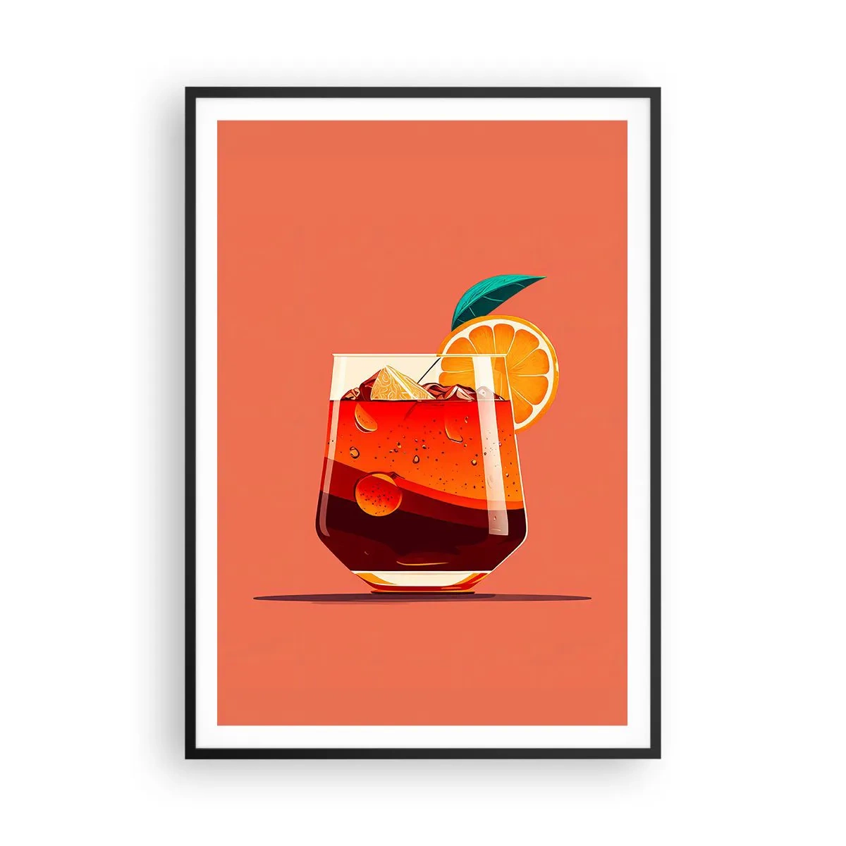 Plakát v černém rámu - Letní osvěžení - 70x100 cm