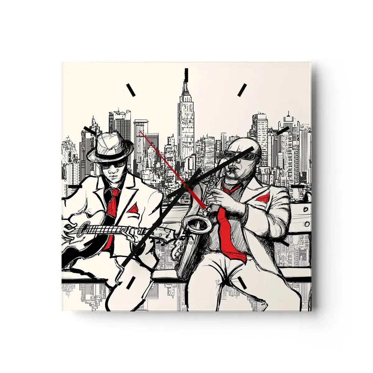 Nástěnné hodiny - Newyorská improvizace - 30x30 cm