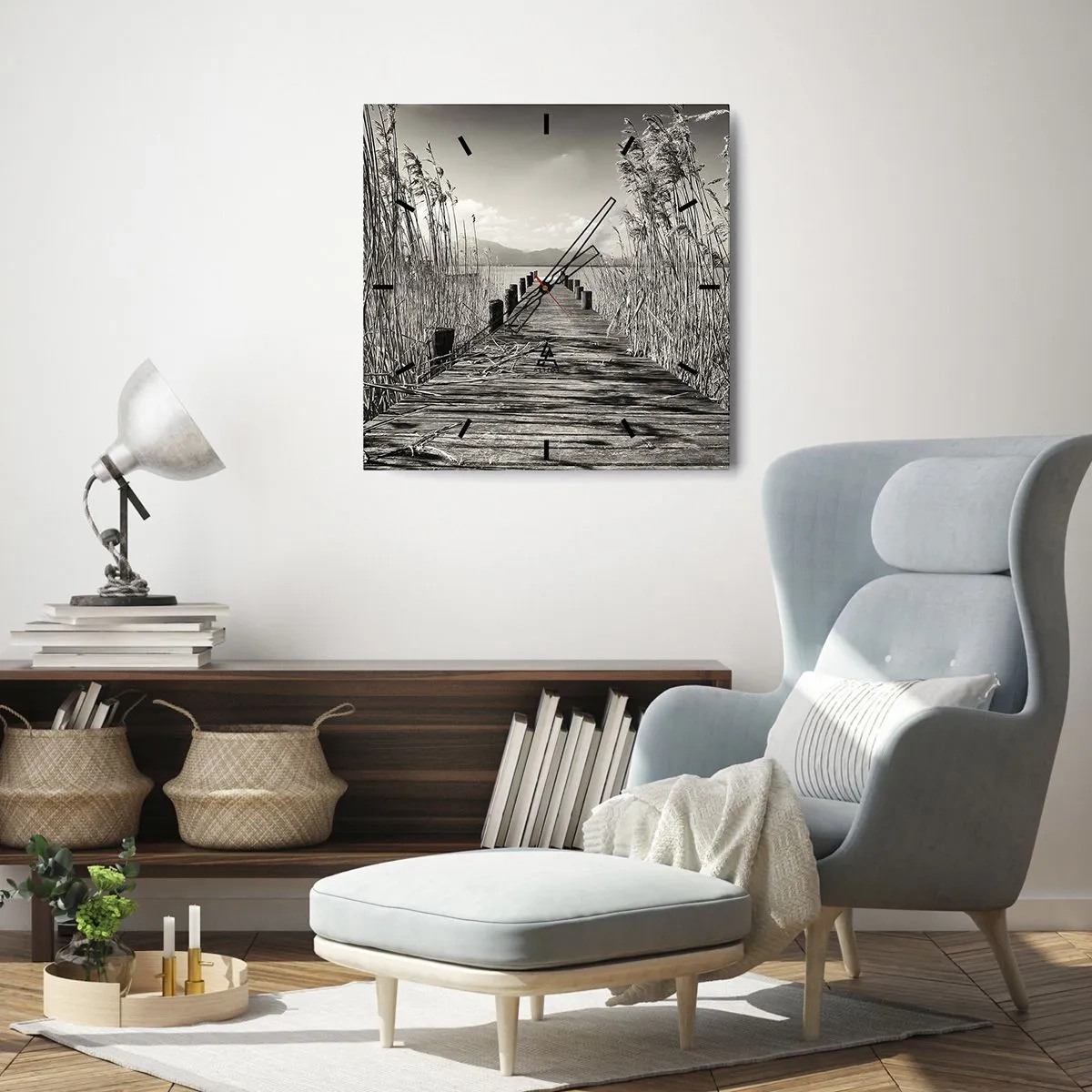 Nástěnné hodiny - V ústraní travin - 30x30 cm