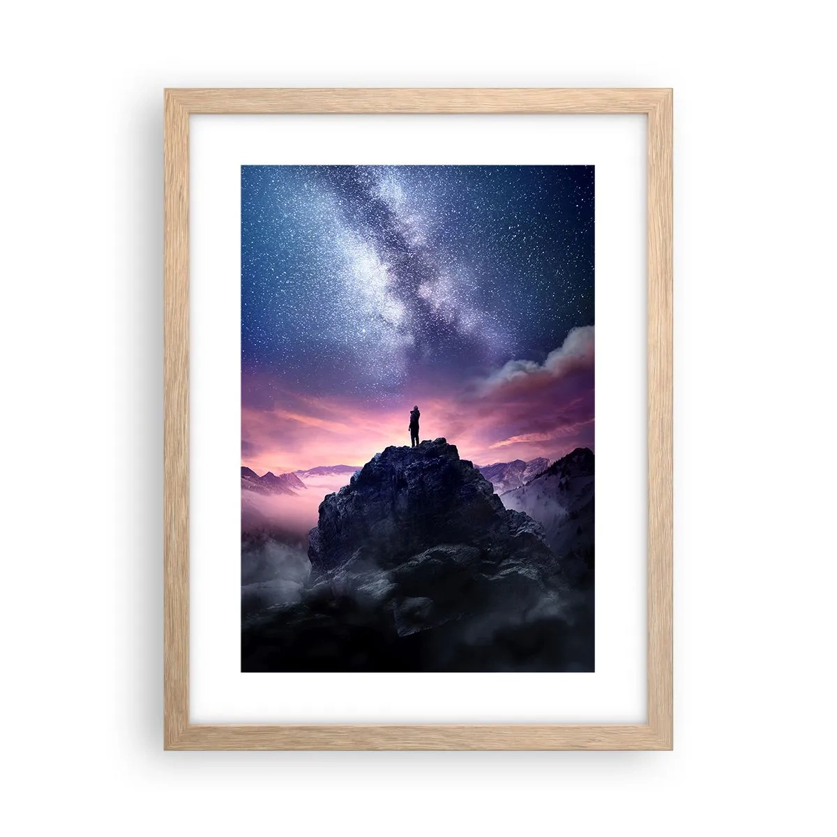 Plakát v rámu světlý dub - A pocítil život - 30x40 cm