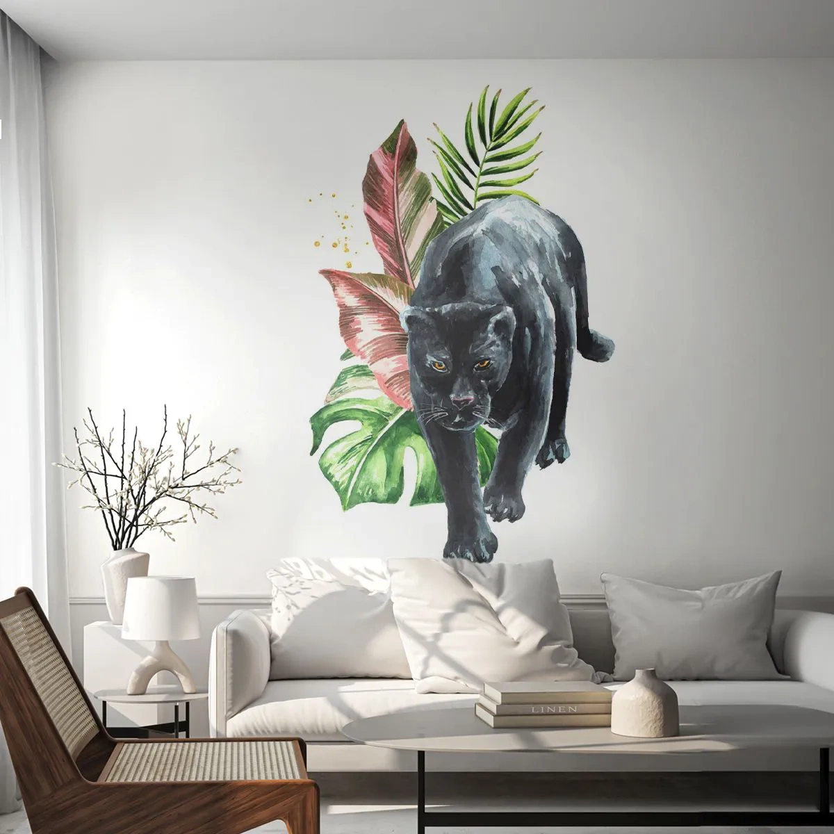 Fototapeta Premium Canvas - Zběsilost v srdci - Černý panter, Zvířata, Příroda - 250x175 cm