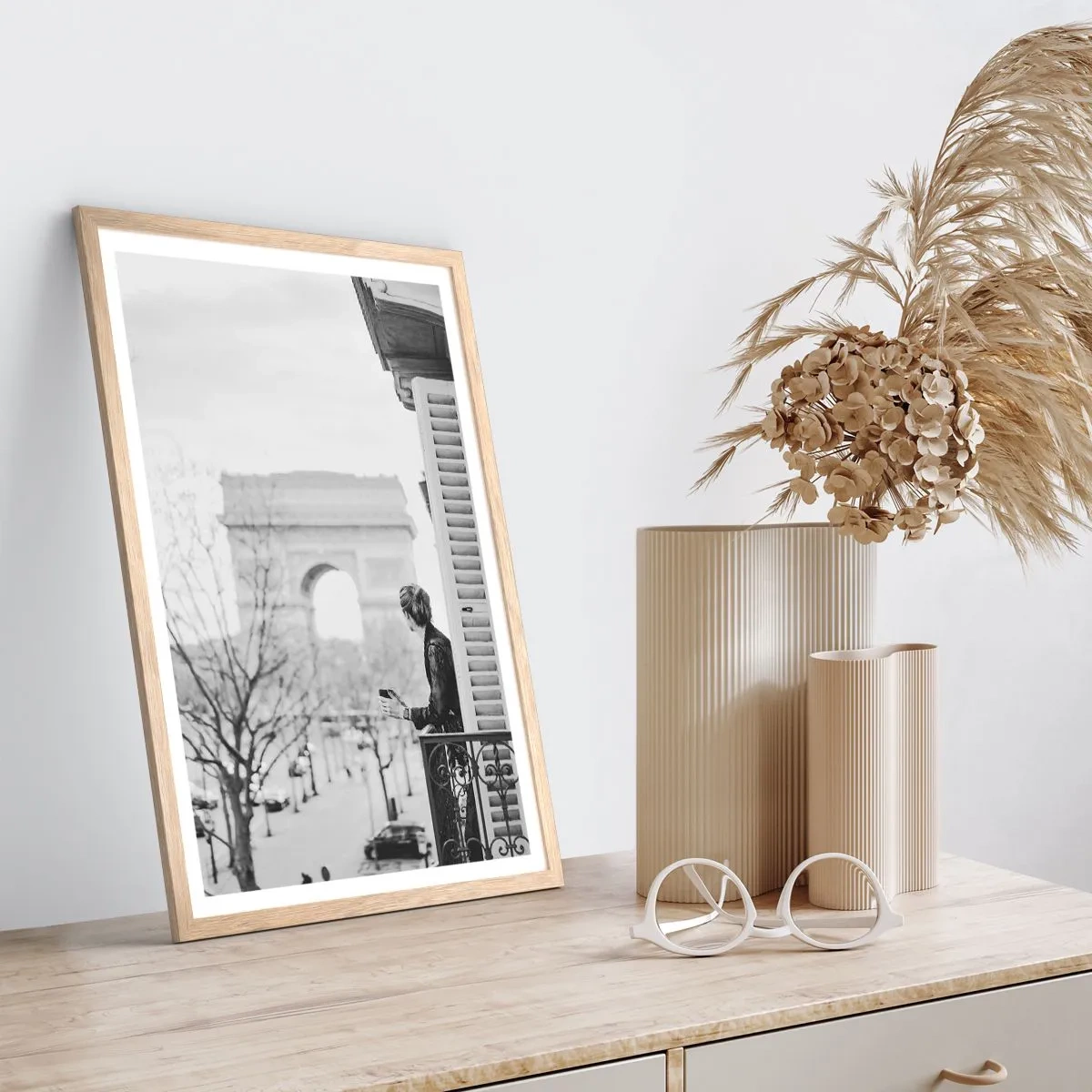 Plakát v rámu světlý dub - Pokoj s výhledem - 40x50 cm