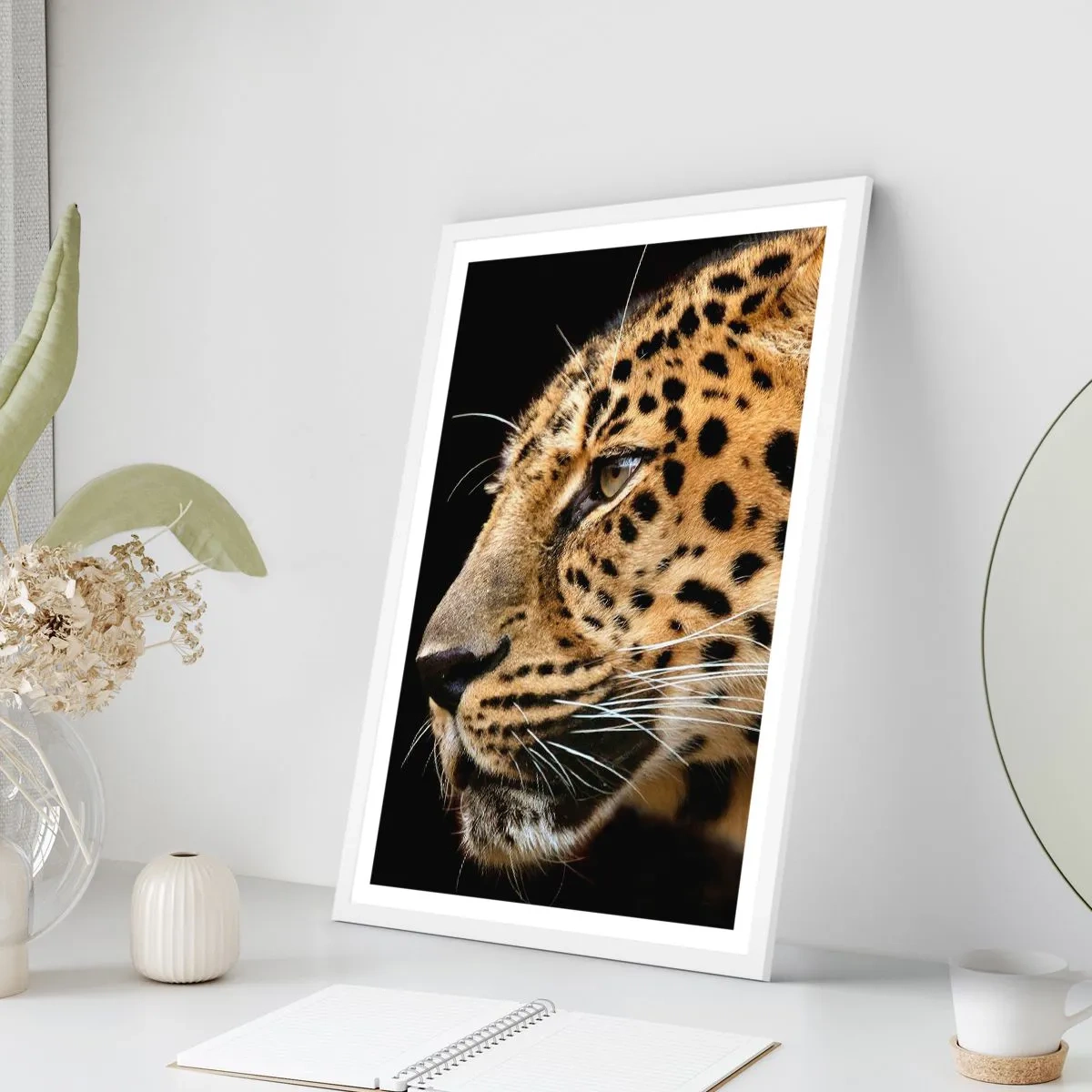 Plakát v bílém rámu - Klidný, soustředěný, připravený - 30x40 cm