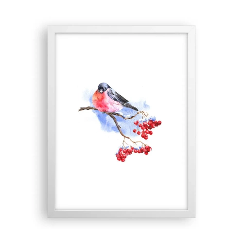 Plakát v bílém rámu - Barevná zima - 30x40 cm