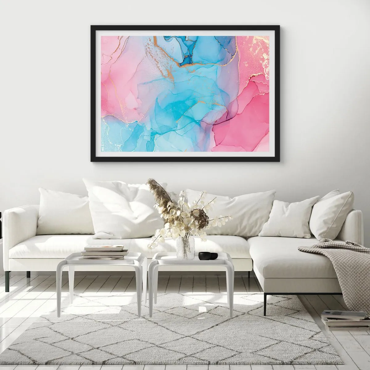 Plakát v černém rámu - Setkávání a prolínání - 100x70 cm