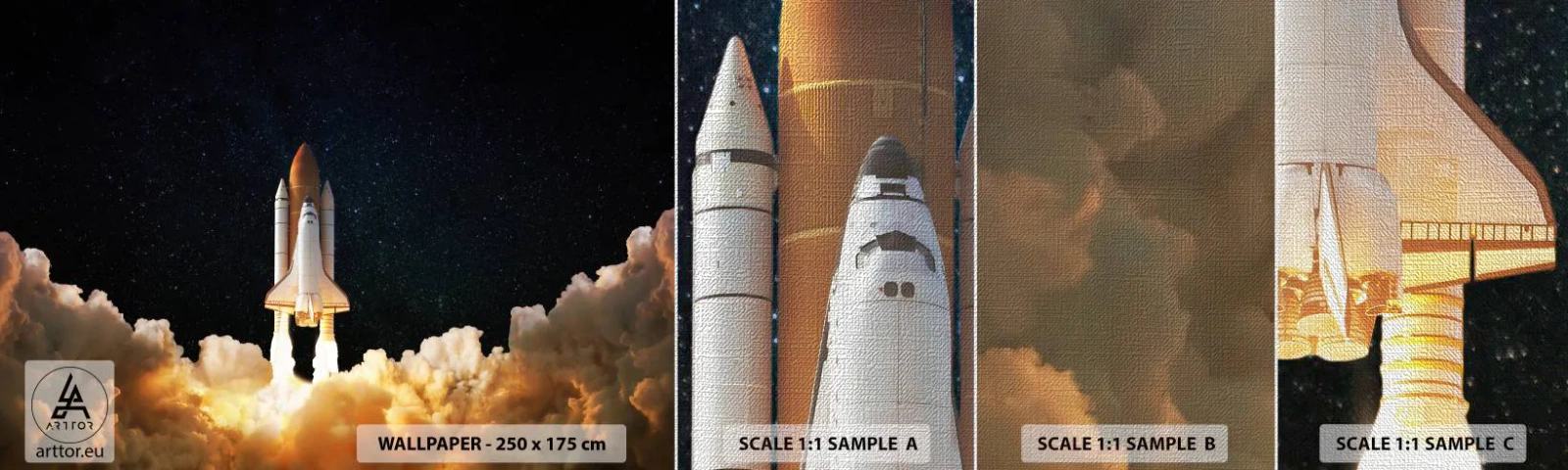 Vzor Fototapety Premium Canvas - Ad astra! - Kosmos, Astronomie, Kosmická loď - 100x30 cm