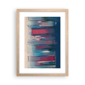 Plakát v rámu světlý dub - Vertikální kompozice v modré a červené - 30x40 cm