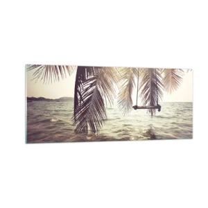 Obraz na skle - Houpat se libovolně v oblacích - 100x40 cm