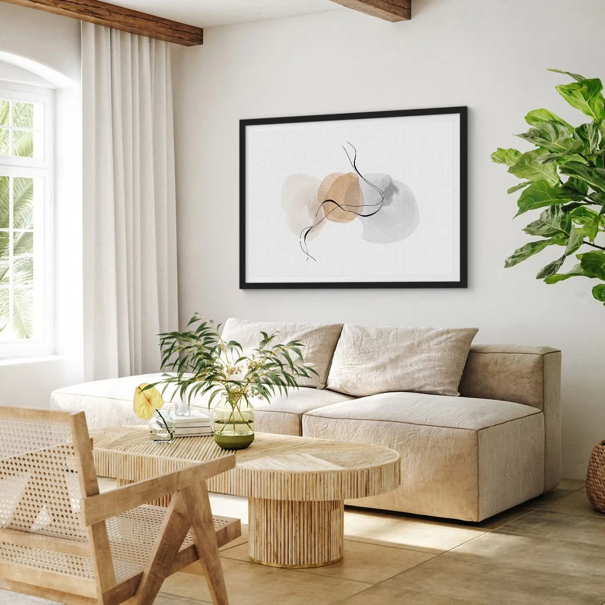 Plakát v černém rámu - Vzdušné korálky - 50x40 cm