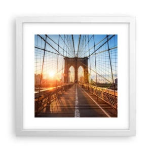 Plakát v bílém rámu - Na zlatém mostě - 30x30 cm