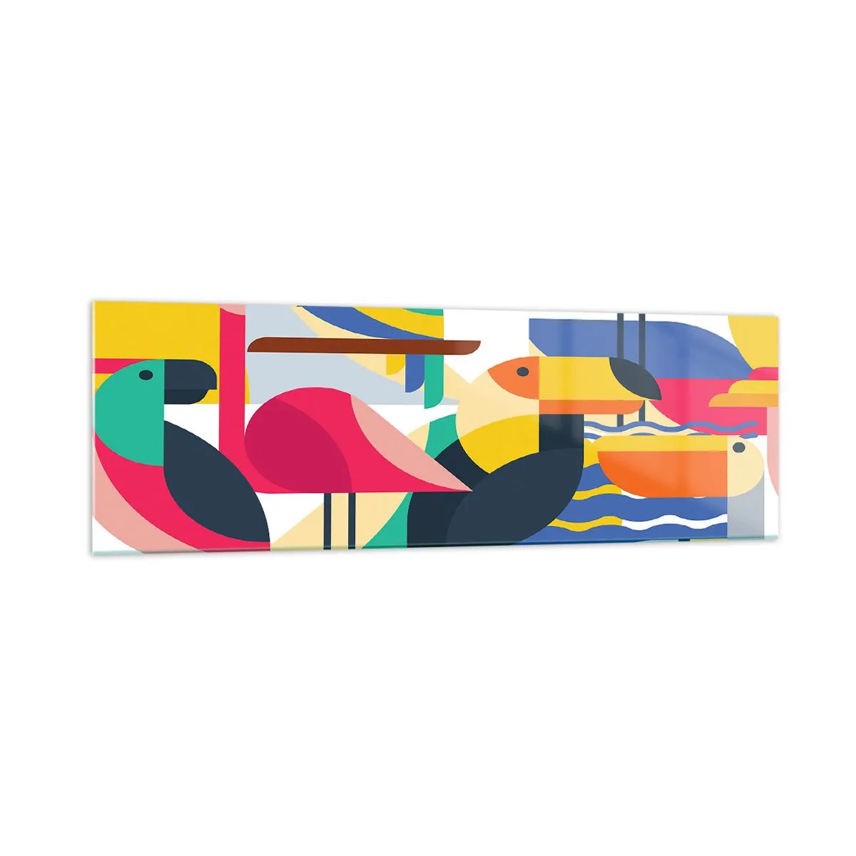 Obraz na skle - Ptačí párty - 160x50 cm