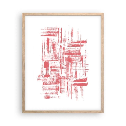Plakát v rámu světlý dub - Červené město - 40x50 cm
