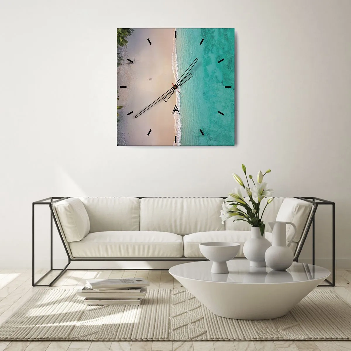 Nástěnné hodiny - Rajská pláž - 30x30 cm