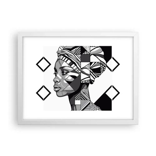 Plakát v bílém rámu - Etnický portrét - 40x30 cm