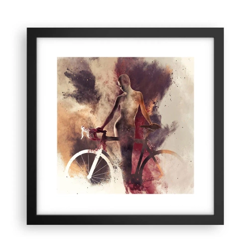 Plakát v černém rámu - Cyklistická duše v mramorových tvarech - 30x30 cm