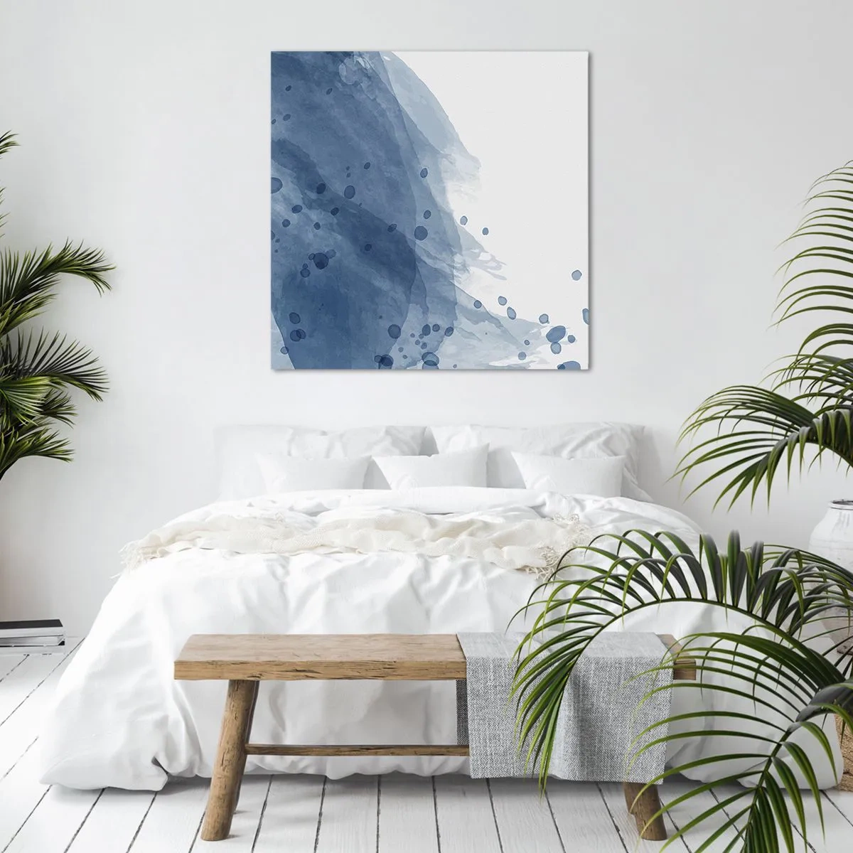 Obraz na plátně - Modrý tyl - 60x60 cm