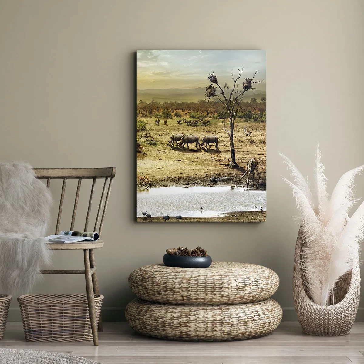 Obraz na plátně - „Z ráje opět pramenila řeka…“ - 70x100 cm