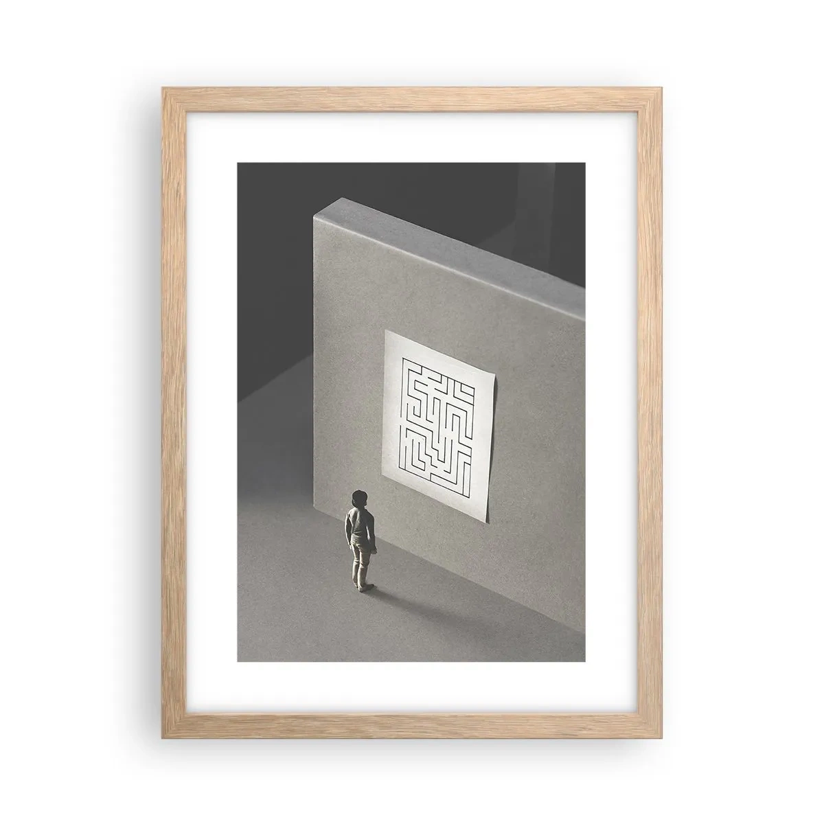 Plakát v rámu světlý dub - Kde to ale jsem? - 30x40 cm