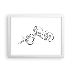 Plakát v bílém rámu - Bavlněné chmýří - 40x30 cm