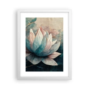 Plakát v bílém rámu - Hvězdy a jezero - 30x40 cm