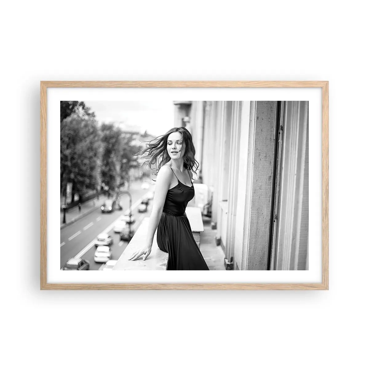 Plakát v rámu světlý dub - Určitě Pařížanka - 70x50 cm