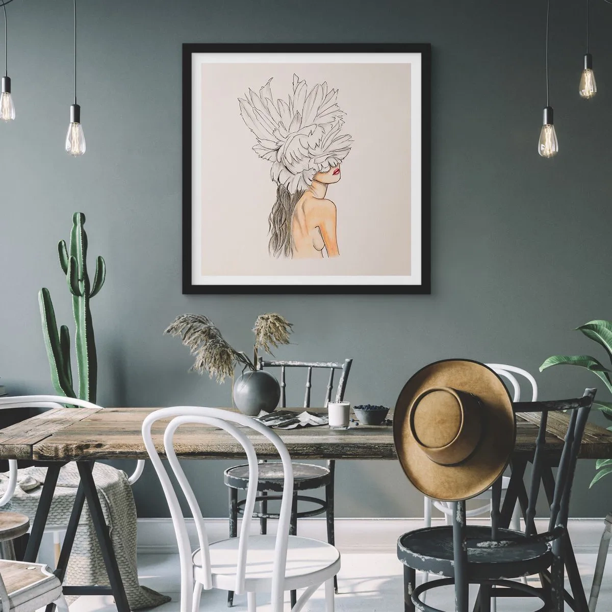 Plakát v černém rámu - Vrchol krásy - 60x60 cm