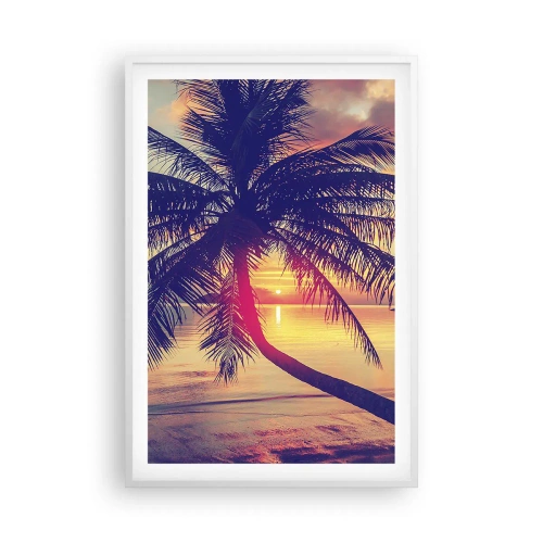 Plakát v bílém rámu - Večer pod palmami - 61x91 cm