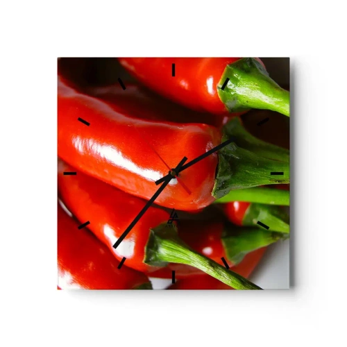 Nástěnné hodiny - Šťavnaté, lesklé, hladké - 30x30 cm