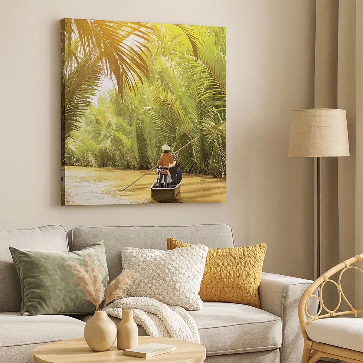 Obraz na plátně - Palmovou souteškou - 30x30 cm