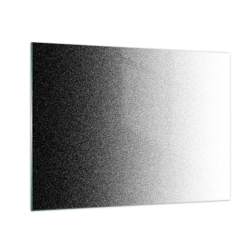 Obraz na skle - Černobílý gradient se zrnitými a světelnými efekty - 70x50cm - Směrem ke světlu - Moderní nástěnná dekorace do obývacího pokoje a ložnice ARTTOR