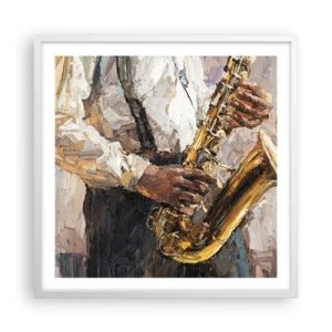 Plakát v bílém rámu - Čas na sólovou hru - 60x60 cm