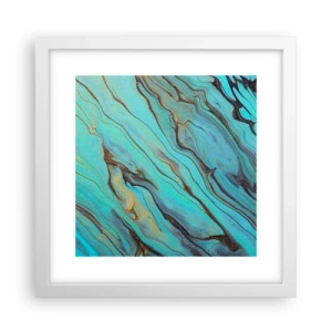Plakát v bílém rámu - Tyrkysový příliv - 30x30 cm