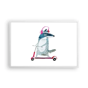 Plakát v bílém rámu - Jezevčí radosti - 91x61 cm