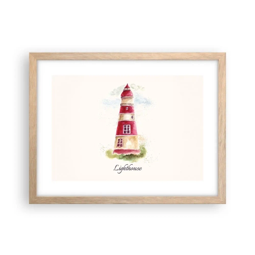 Plakát v rámu světlý dub - Tady je vždy počasí - 40x30 cm