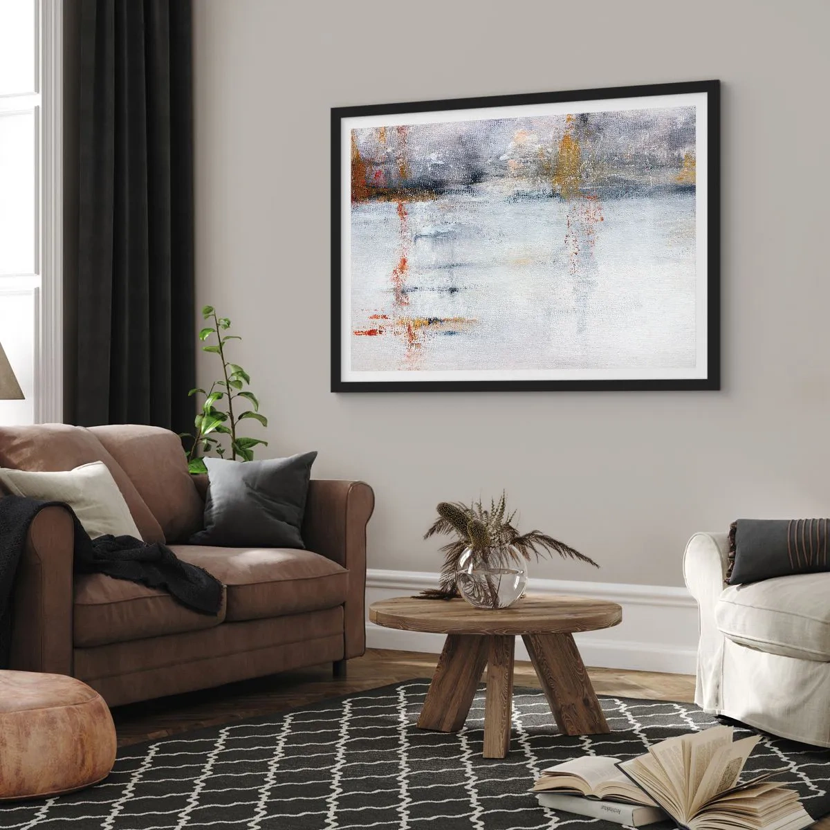 Plakát v černém rámu - Za závojem vzduchu - 100x70 cm